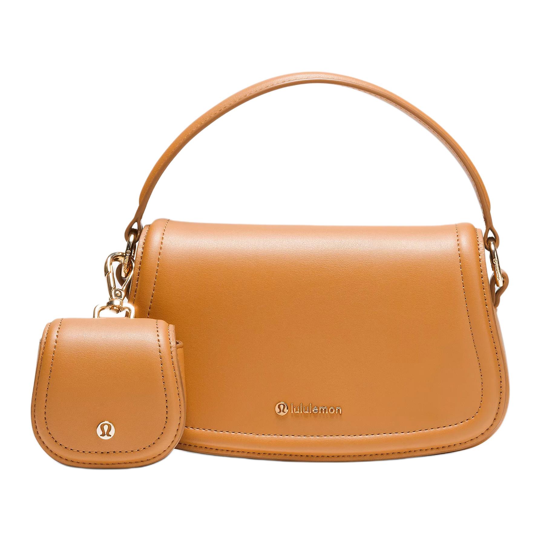 

Lululemon Cactus 1.2L Detachable Adjustable Shoulder Strap Leather Mini Crossbody Handbag Women handbags Chestnut-Brown Gold LW9FKOS-069401 Chestnut Brown & Gold