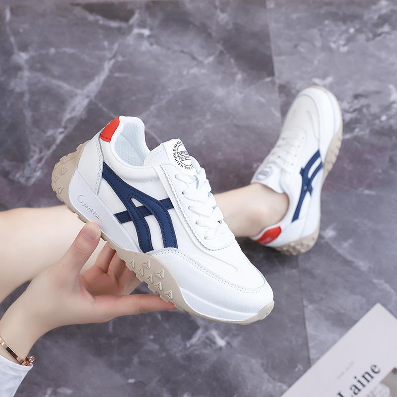 Spring Lightweight Fashion Board Shoes Women's Niche Versatile Little White Running Shoes Thick-soled Low-top Sports and Leisure Shoes