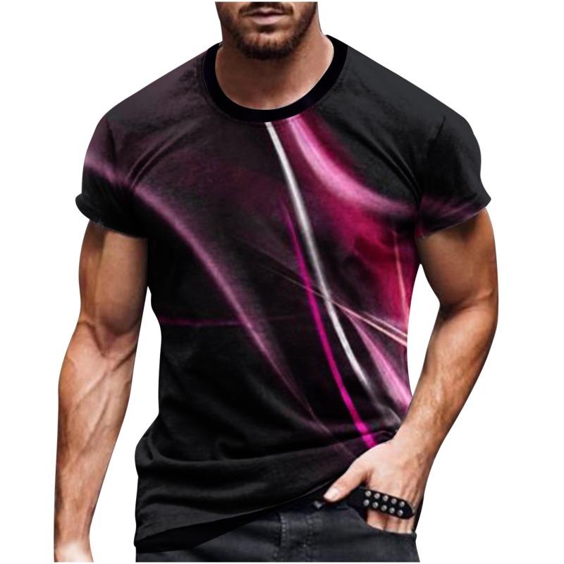 Summer 3D digital printed men's T-shirt 3D printed short sleeved T-shirt