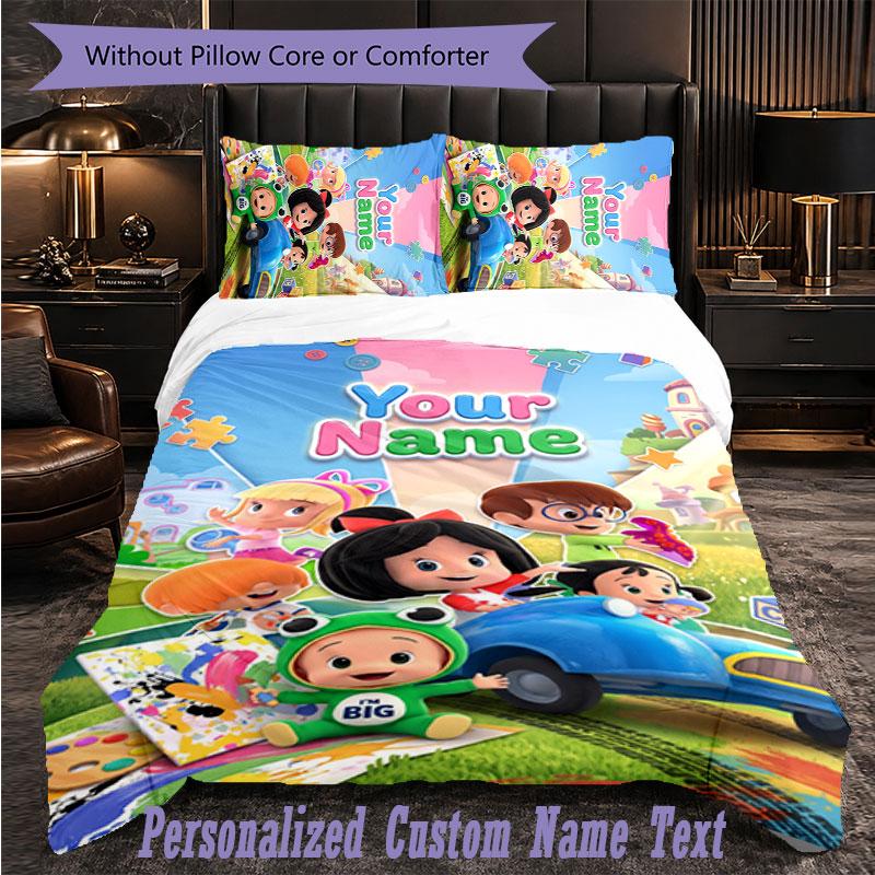 Personalized 3Pcs Bedding SetCleo & Cuquín Custom Text Duvet Cover Pillowcase Set Bedroom Gift