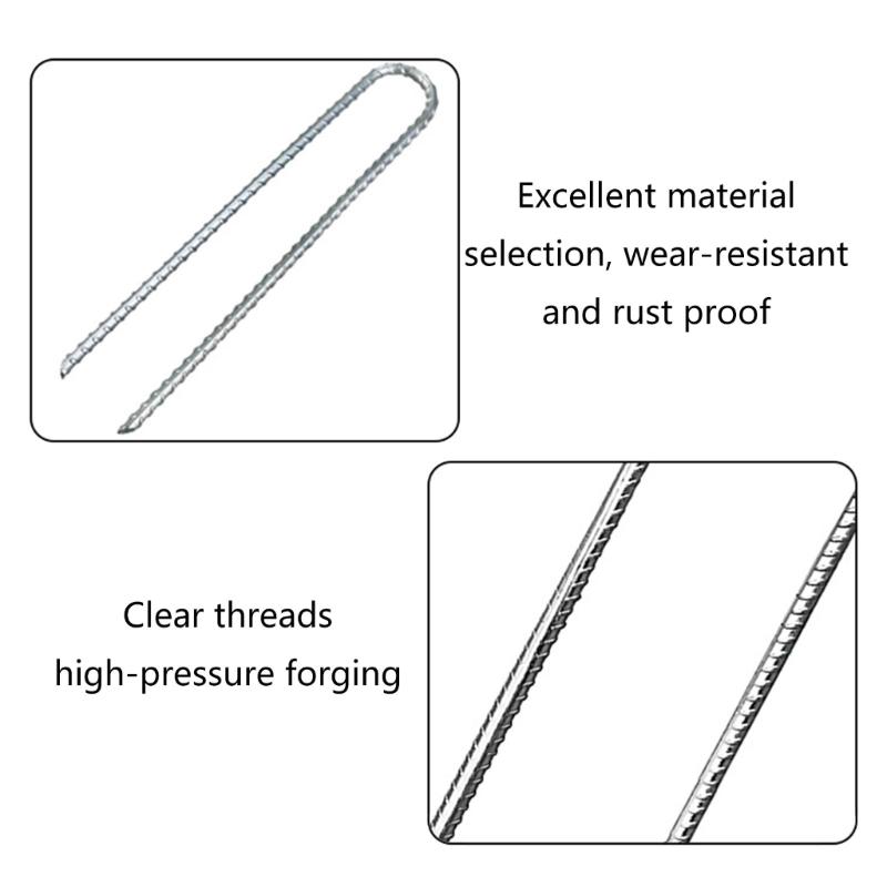 Set of 6 Ground Screws Strong Ground Spikes Steel Ground Fixings Ground Tie Easy to Use Solution for Camping & Picnics