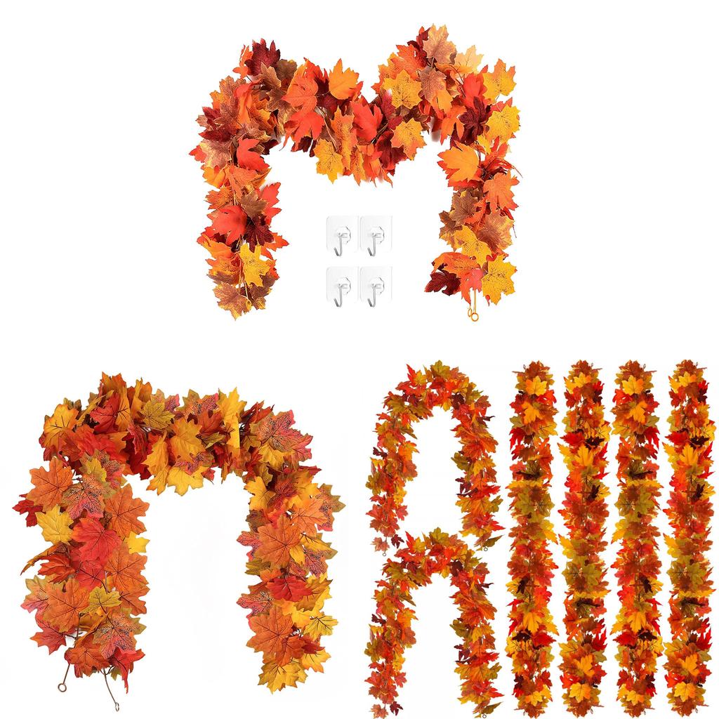 Autumn Artificial Maple Leaf Garland For Wedding Decor And Outdoor Events