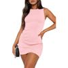 Solid Color round Neck Sleeveless Dress Solid Color round Neck Sleeveless Dress Female