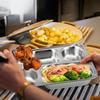 BESTOYARD Stainless Steel Lunch Plate, Divided Plate, Food Tray, Stylish Divided Plate, 5 Compartments (with Lid), Perfect for Camping and BBQ