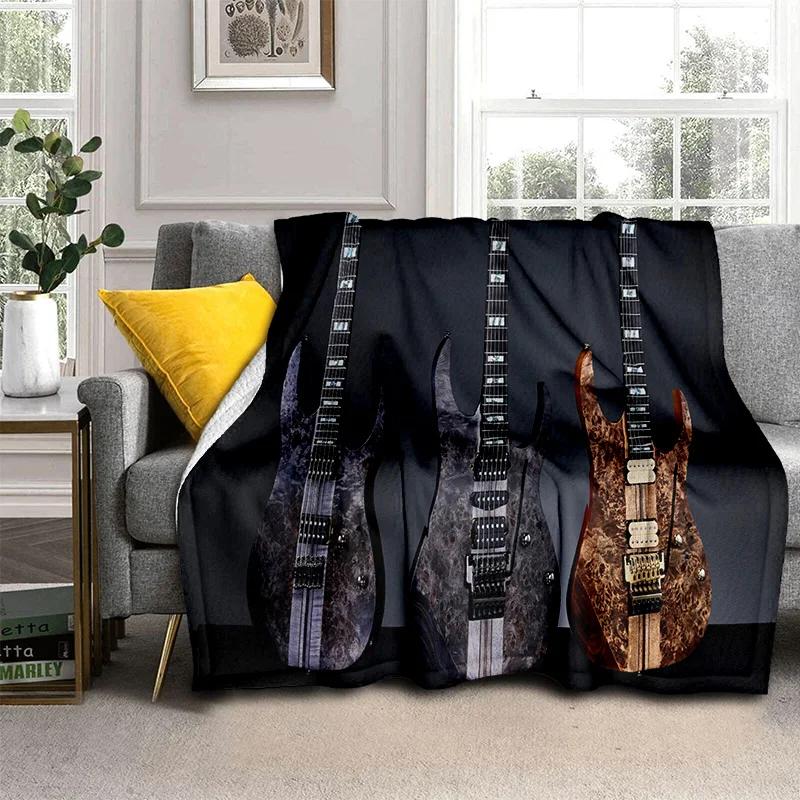 Electric Guitar 3D Classical Guitar Blanket,Soft Throw Blanket for Home Bedroom Bed Sofa Picnic Travel Office Cover Blanket Kids