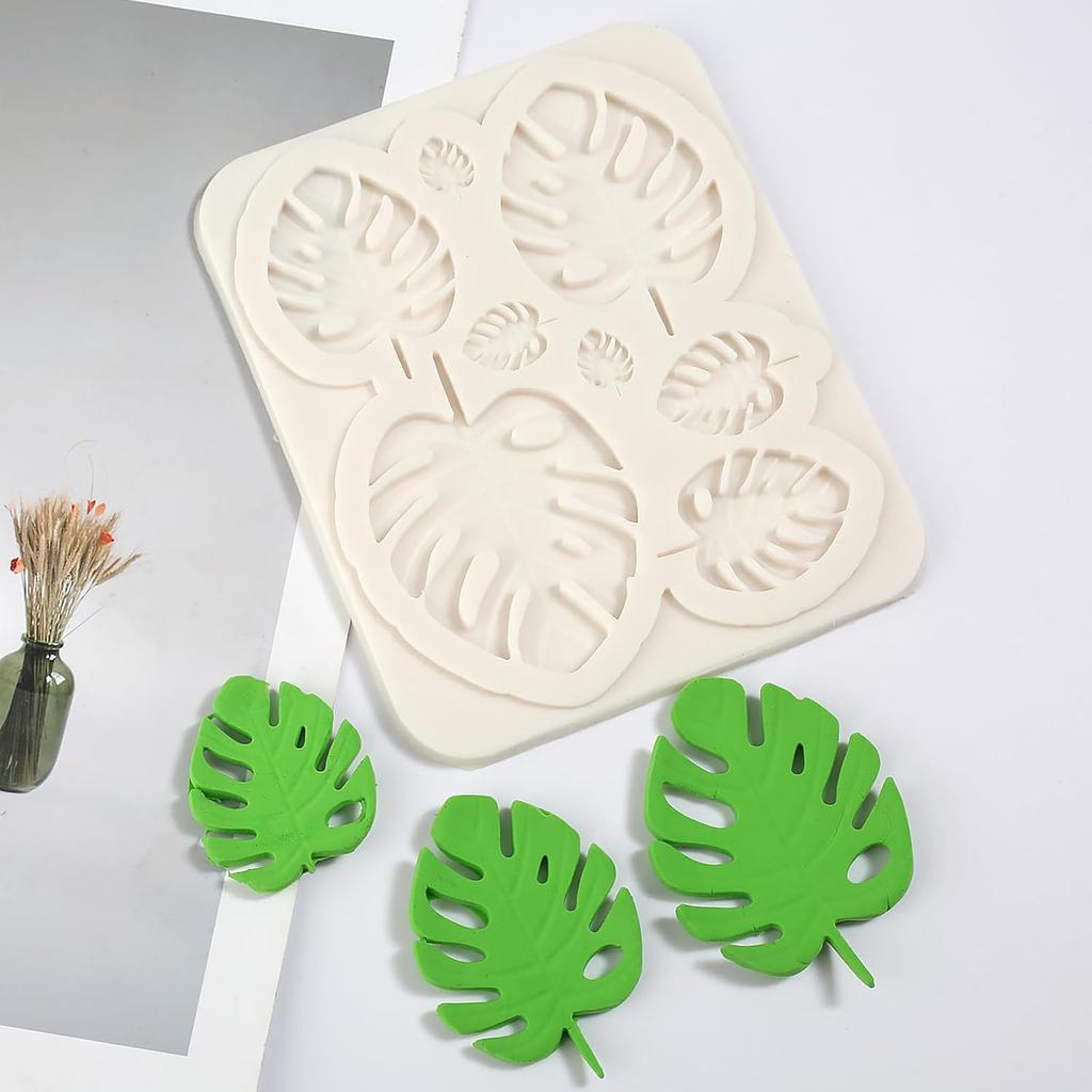 1 Pcs Turtle Leaf Silicone Mold, Hawaiian Style Cake Decoration Fondant Mold, Reble Leaf Chocolate Mold for Cupcake Topping Candy Sugar Craft Flower