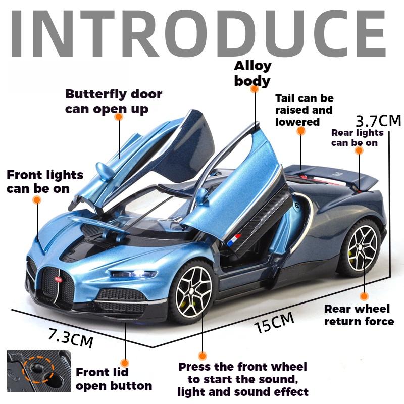 1/32 Scale Bugatti Tourbillon V16 Supercar Alloy Metal Diecast Model Car Children's Toys Mini GT Collection Hobbies Birthday Gifts Boy