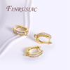 18K Gold Plated Brass with Zircon Earring Hook Clasps,Earwires Fasteners For Earring,DIY Jewelry Making,Accessories For Earrings