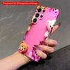 2DFlat Samsung phone case Pastel Teddy Bear Frame Phone Case Applicable to Galaxy S22 S23 S24 S25ULTRA S26 A12 A13 A14 A15 A16
