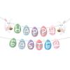 Happy Easter Banner Colorful Bunny Easter Eggs Carrot Banner Garland Signs Spring Themed Easter Day Decorations for Home