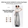 American Retro Style Smoky Gray High-end Wide-leg Jeans for Women, 2026 New Model, Drapey, Loose, Straight-leg, Floor-length Pants