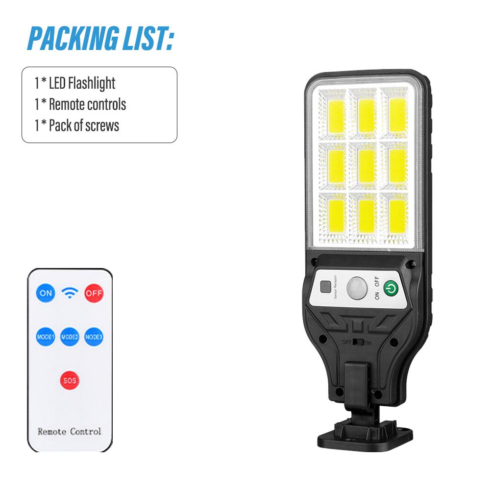 

9COB Уличный солнечный светильник с датчиком движения Настенный светильник с солнечным датчиком Уличный светильник с дистанционным управлением 3 режима синий