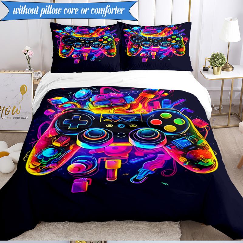 Electric Gaming Control 3pcs K-pop Music Group Bedding set,Ideal for Bedroom, Dormitory,Including Duvet Cover And 2pcs Pillowcases,Fan Gifts