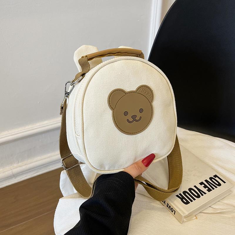 Korea INS bear children's messenger bag cute animal contrasting color versatile boy and girl baby shoulder portable accessories bag