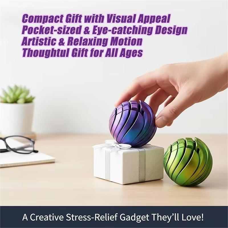 3D Printed Slime Ball Fidget Toy Twistsphere Fidget Toy Gear Liquid Flow Ball With Rotating Design Anxiety Relief Toys Kids Gift