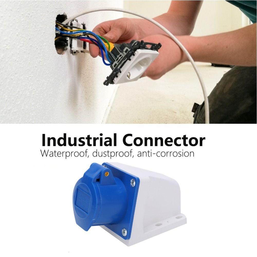 Priză Industrială 16A 220-250V Ștecher Industrial din Plastic Priză Monofazată Montată la Suprafață