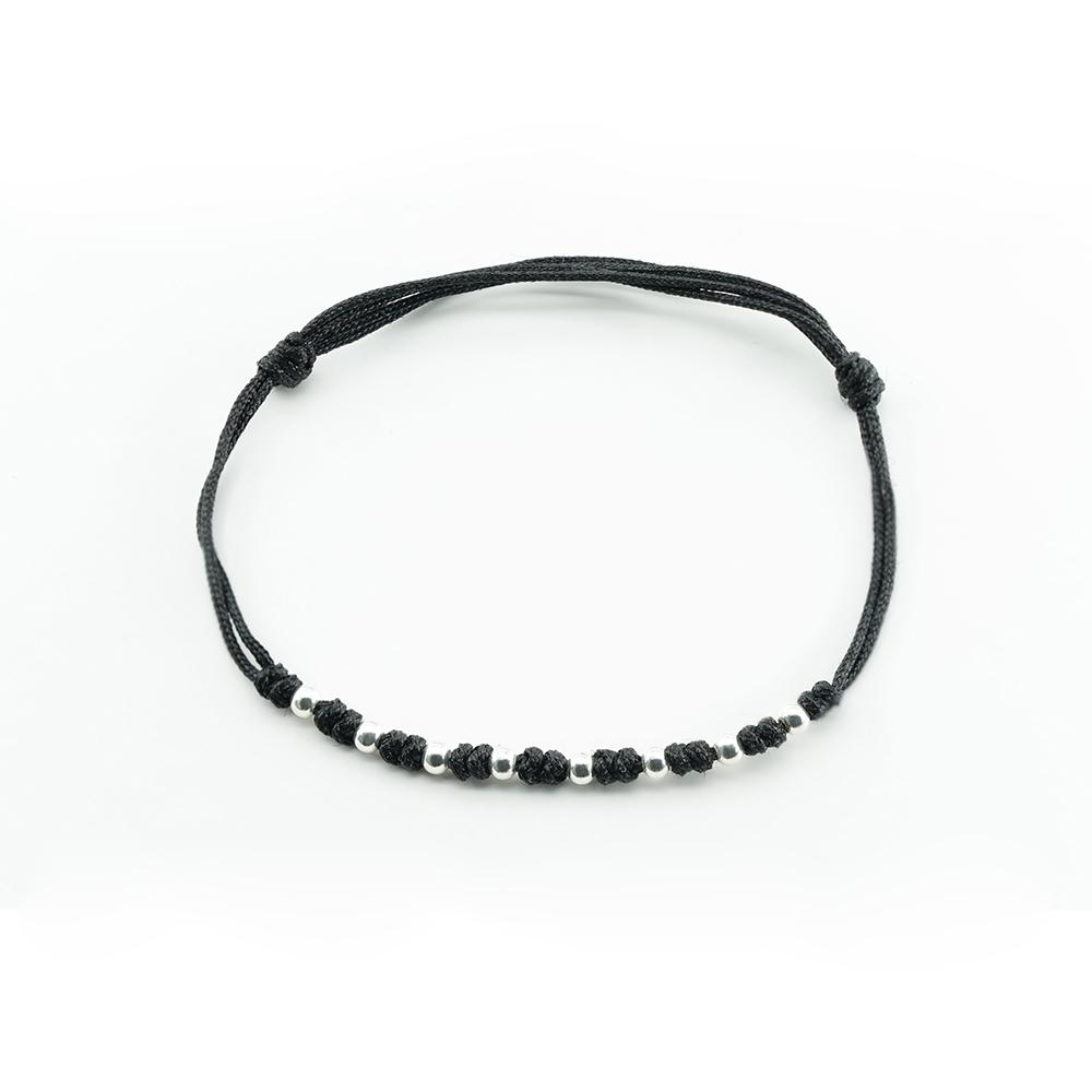 La monada 25cm Lucky 925 Silver Rope Bracelets Women Silver 8 Bead Red Thread Line String Bracelets For Women Girl Adjustable