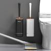 Silicone Toilet Brush Set Long Handle No Drill Wall Mounted Quick Dry Leak Proof For Bathroom Deep Cleaning Durable Multi Use