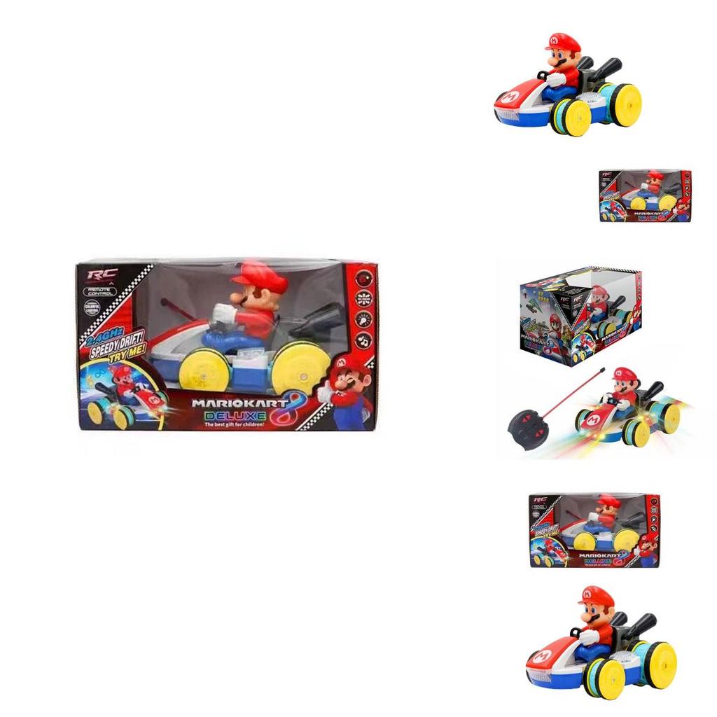 Mario Fernbedienungsauto Cooles Stuntfahrzeug Mit Lichtern Und Musik Super Mario Kart Spielzeug Kunststoff)