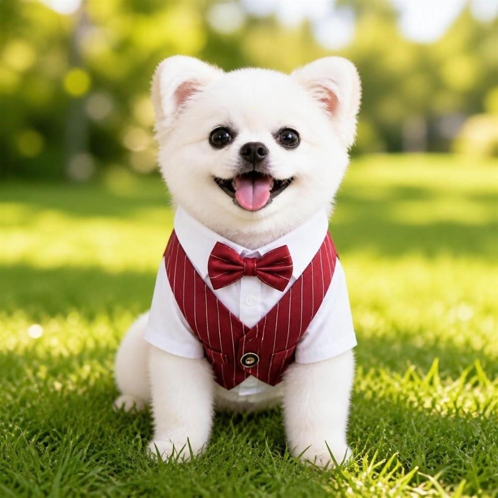 Lightweight Pet Tuxedo Outfit Button Closure Small Dog Clothes Dog Costume Vest  Wedding Ceremony