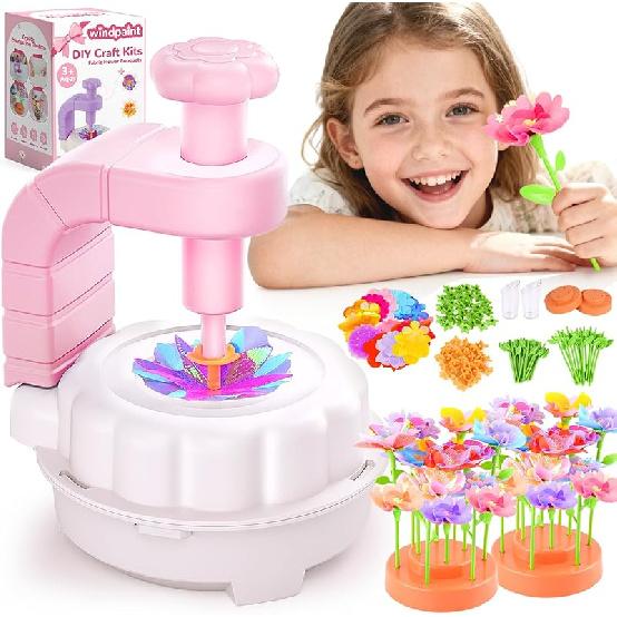 Fabric Flower Bouquets Toys, DIY Craft Kits Toys for Kids, Arts & Crafts for Girls 3 4 5 6 7 8 9 10 Years Old Toddler Kids, Educational Activity