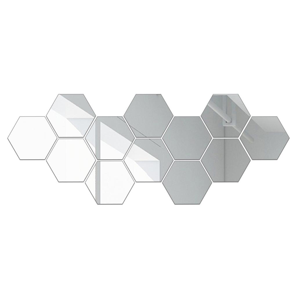 Flexible Reflective Hexagon Mirror Sheets Self Adhesive Mirror Tiles Non Glass Mirror Stickers for Home Decoration