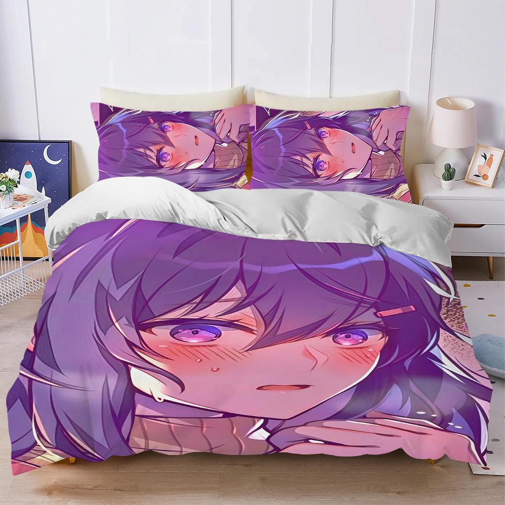 Anime Game Girl Y-Yuri Duvet Cover Set Soft Wash Bed 3 Piece Summer Comfortable Student Dormitory Home Baby Bedding Best Seller