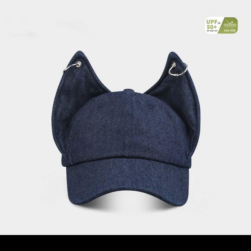 

Летняя повседневная шляпа женская с ушками металлическая пряжка джинсовая кепка защита от солнца шляпа от солнца модная от солнца бейсболка Average size