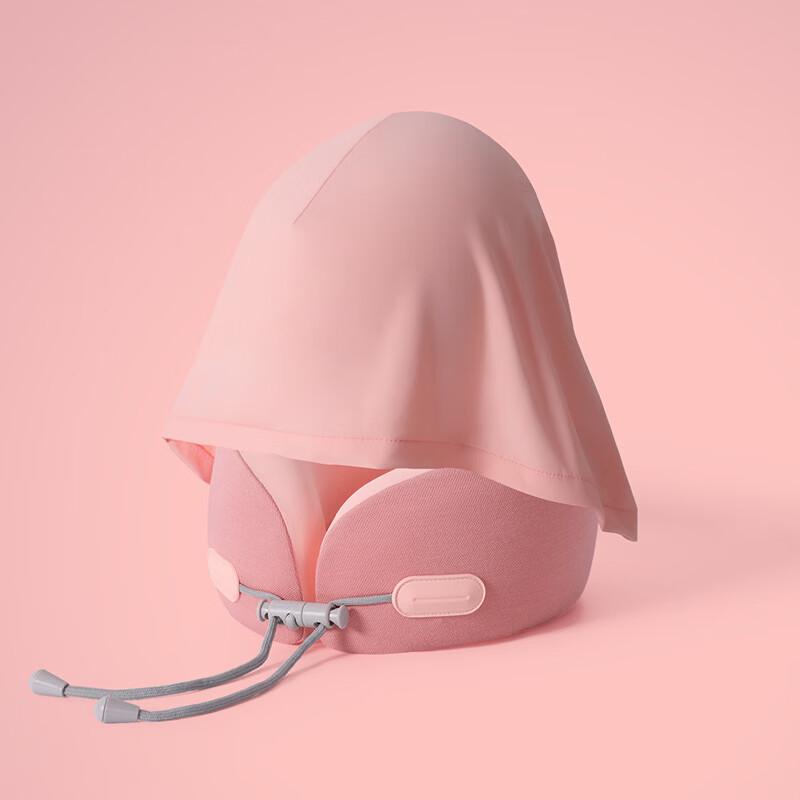 Milin Portable Hooded Memory Foam U-Shaped Travel Neck Pillow