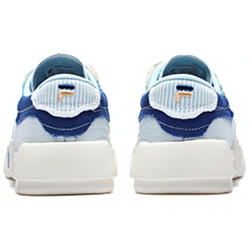 FILA Fusion Pop White Special Synthetic Leather Low-Top Canvas Shoes Women sneakers Blue T12W228207FSN