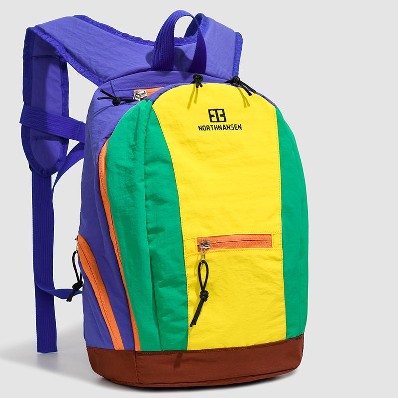 Lightweight Nylon Backpack for Women Men Casual Colorblock School Bag Outdoor Travel Pack