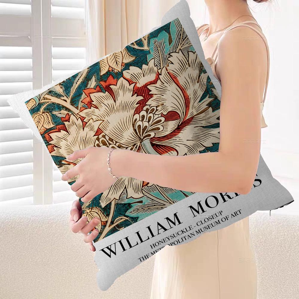 Neutral William Morris Pillow Gift Home Office Decoration Bedroom Sofa Car Cushion Cover Case 45x45