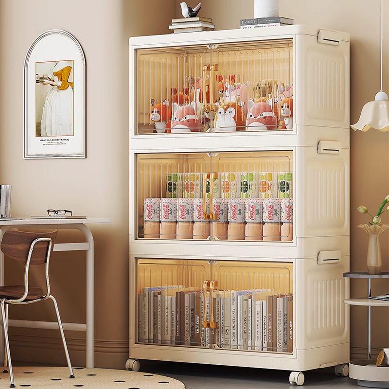 Mobile Storage Cabinet with Shelves - Kitchen, Bedroom, Living Room - No Installation Needed