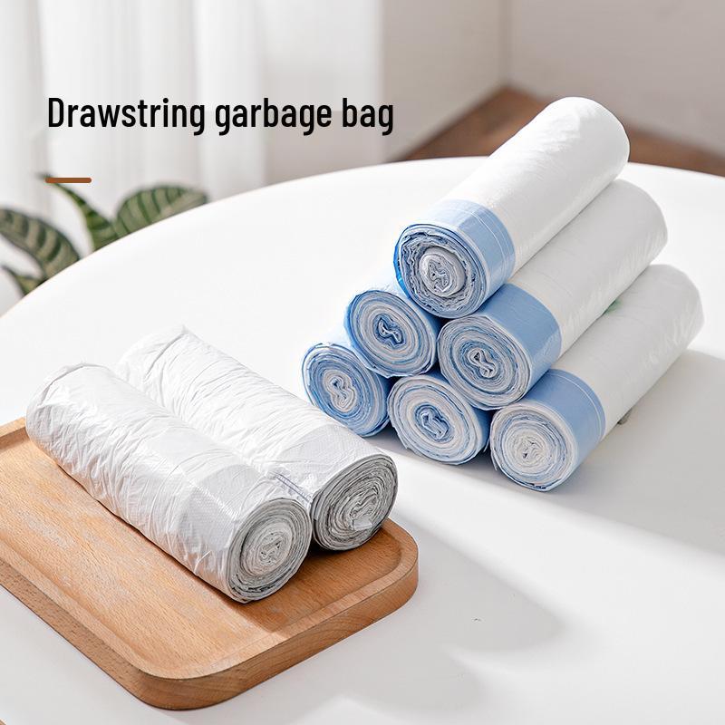 

Heavy-Duty White Drawstring Trash Bags for Household, Kitchen, and Sorting - Extra Large, Thick Roll White, 1 roll, 15 pieces [45*50cm]