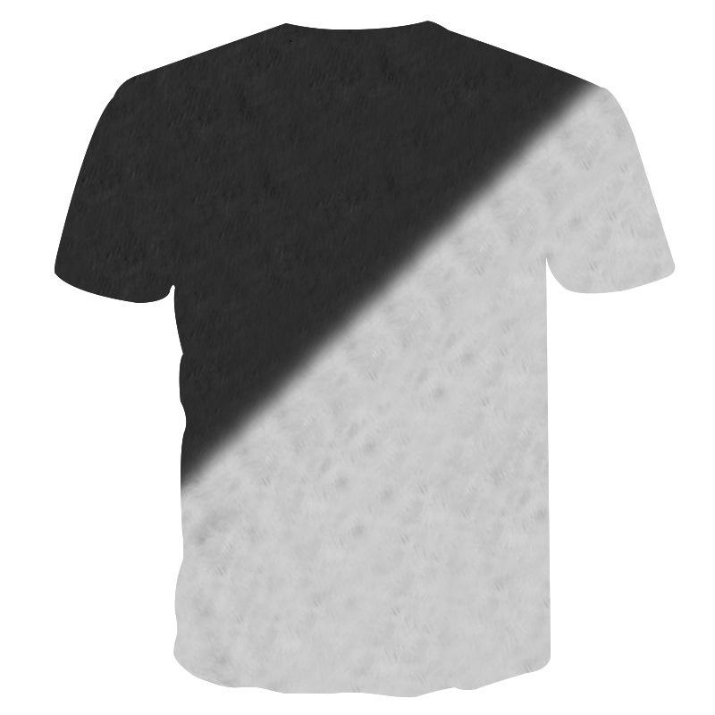 Premium Quality Unisex White Black Cat 3d Print Casual T-shirt Short Sleeve Tops
