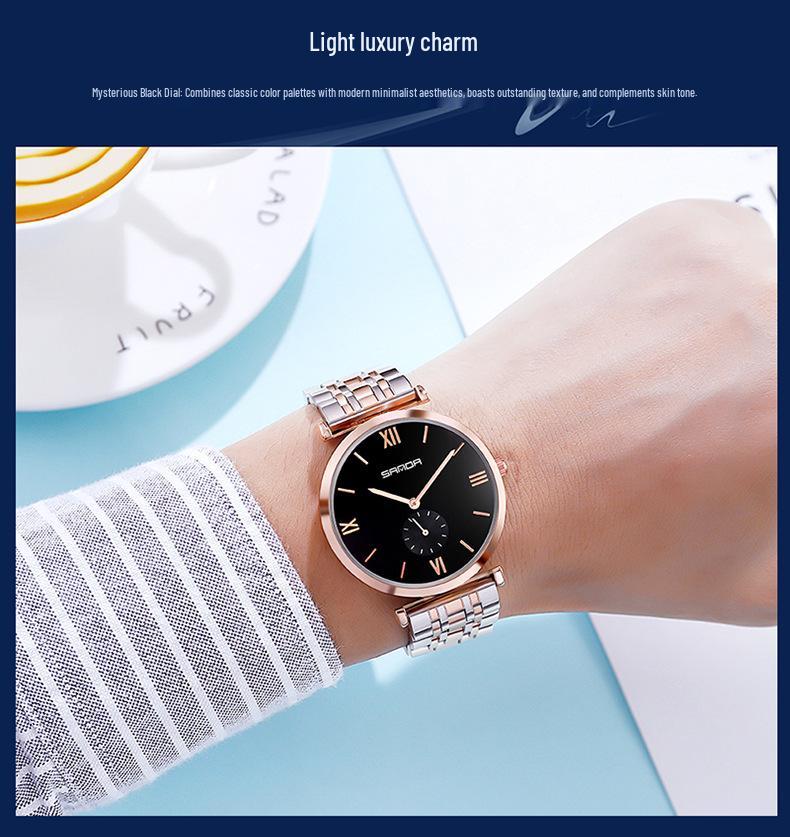 Sanda Summer Steel Band Couple Watches - Trendy Waterproof Wristwatches for Men and Women