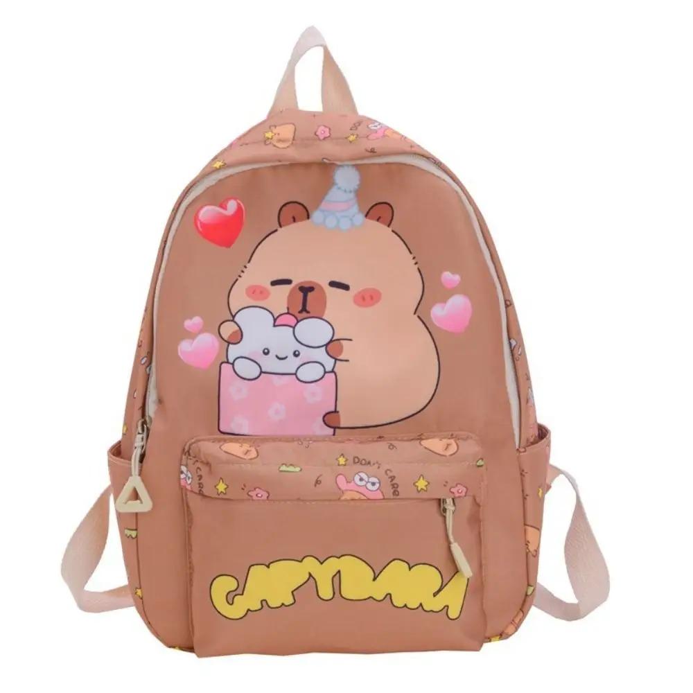 Ultra-light Children Capybara Backpack Nylon Cartoon Animal Book Bag Cute Kids   Schoolbag  Gifts