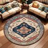 Vintage Bohemian Round Area Rug NonSlip Floor Mat for Living Room Bedroom Sofa Chair Accent Luxury Coffee Table Rug Home Decor