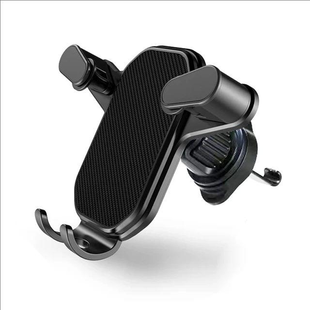 

2PCS Car Phone Holder Mount Auto Locking Universal Phone Holder with Hook Clip for Car Air Vent for iPhone Samsung чорний