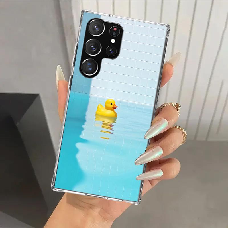 Rubber Ducks Swimming Pool Phone Case for Samsung Galaxy S26 S24 S23 Ultra S25 Edge S22 S21 Plus S20 FE + Soft Print Shell Funda