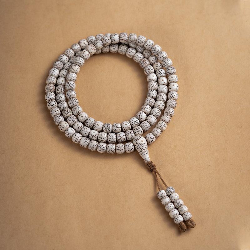 

Natural Star Moon Bodhi Seed108Old-style Buddhist prayer beads, long string of beads with blank spaces, high-density bracelet, vintage style Slipknot8x7mm Star and Mo