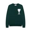 New AMI CS Knitted Sweater Crew Neck Trendy Brand Female Couple Small Love Loose Top Long Sleeve Cross-border Knitted Sweater