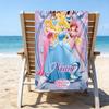 1pc Princess2 Beach Towel with Custom Name, Beach/Swimming/Bath/Picnic/Camping Towel, Suitable for Seaside Beaches