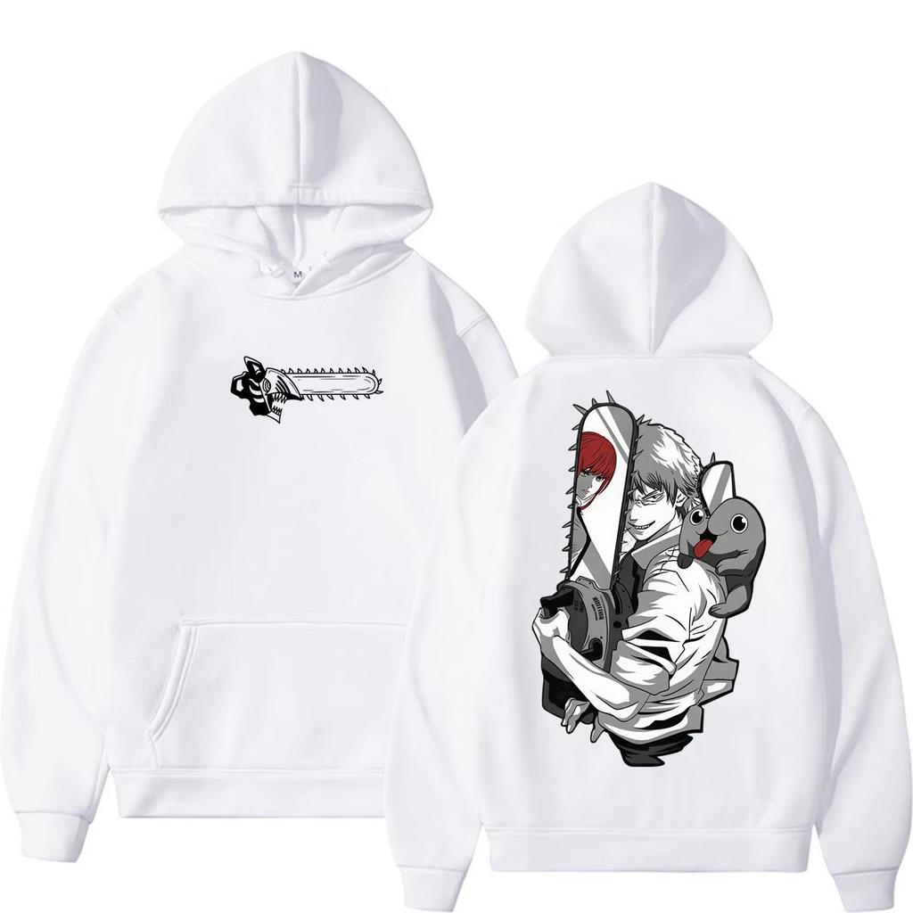 2026 Hot Sale Japanese Anime Chainsaw Man Denji Graphic Hoodie Men Women Oversized Streetwear Hoodie Soft Cotton Sweatshirt Loose Cozy and Versatile