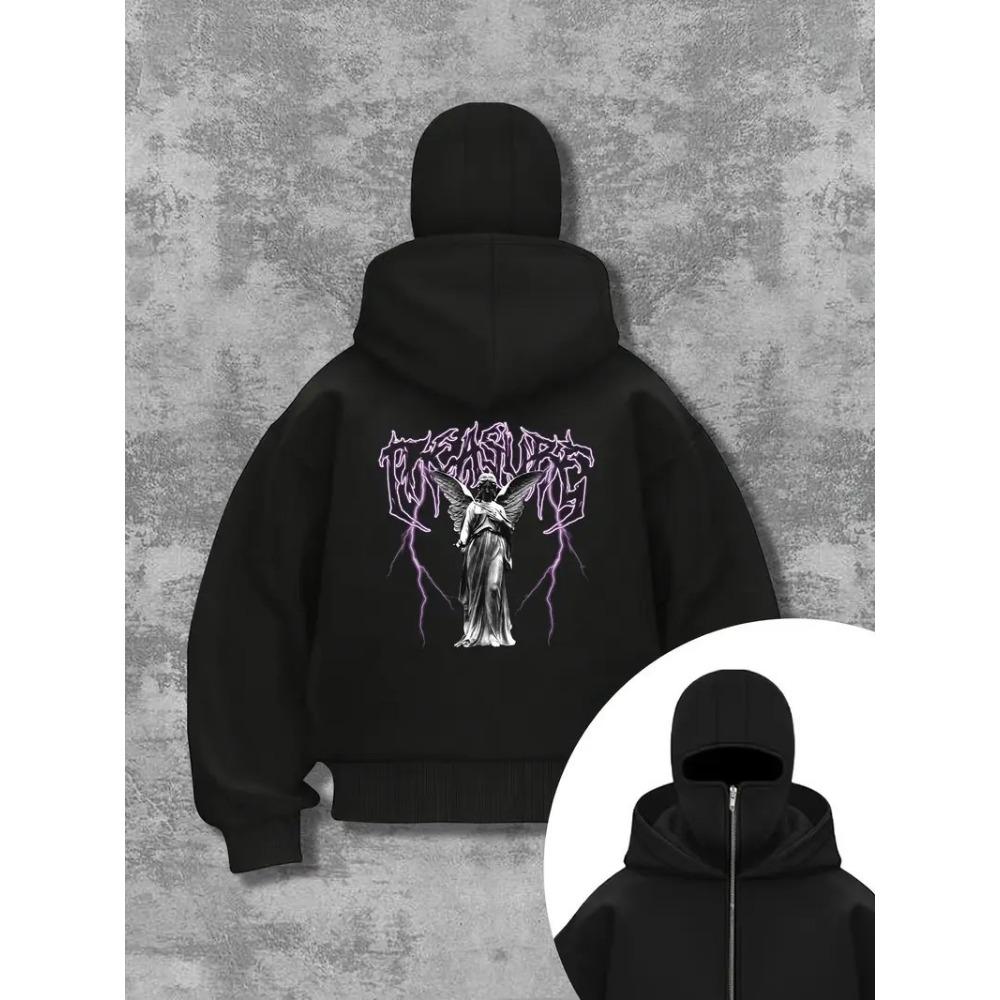 Shanglian Zippered Sweatshirt Hoodie Coat Unisex Spring Autumn Winter Fleece Double Hat Sweatshirt for Men