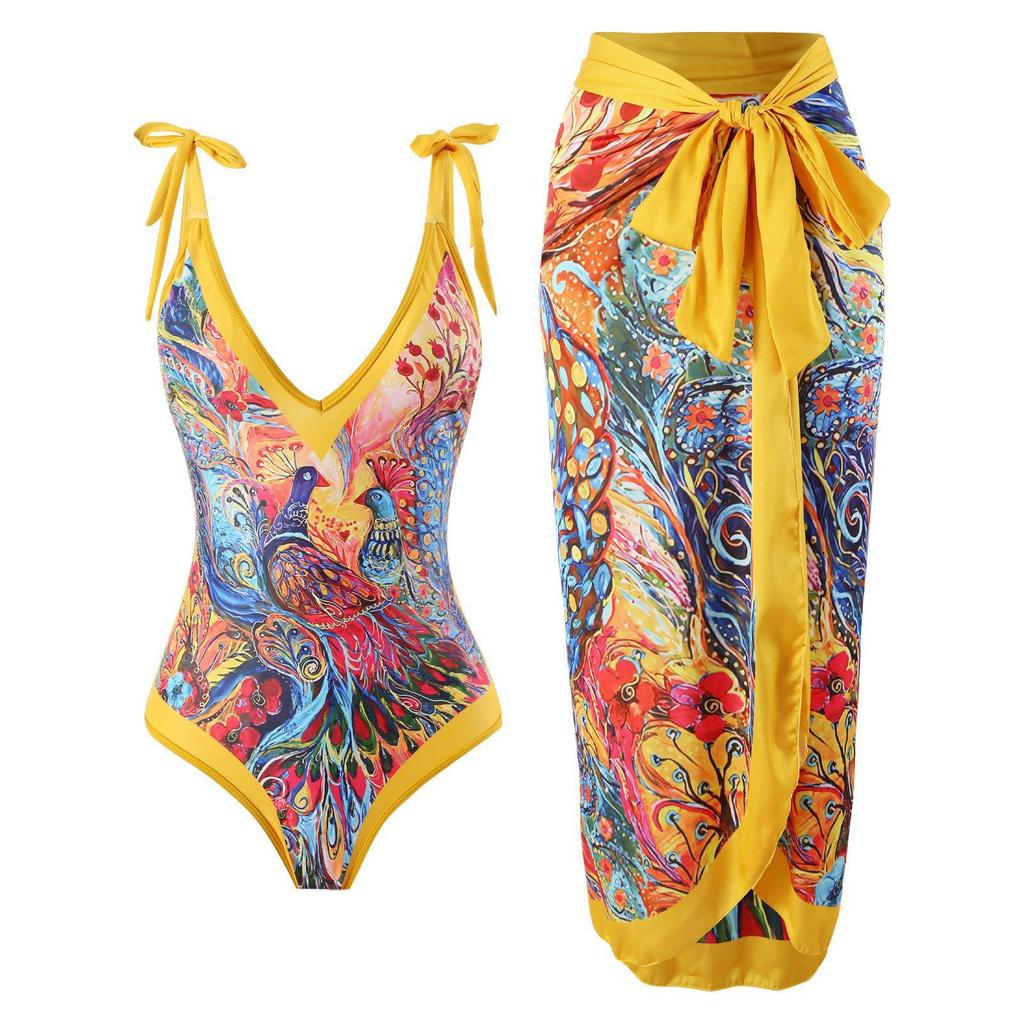 2025 Retro European-American Slimming Holiday Beach Swimsuit