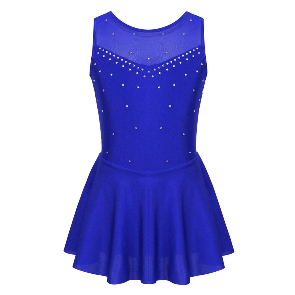 Robe Manches Longues Strass Robe De Patinage Artistique Pailletée Pour Fille - Manches Longues Avec Strass - Justaucorps Gym Et Danse Classique Tenue Spectacle Manches Longues
