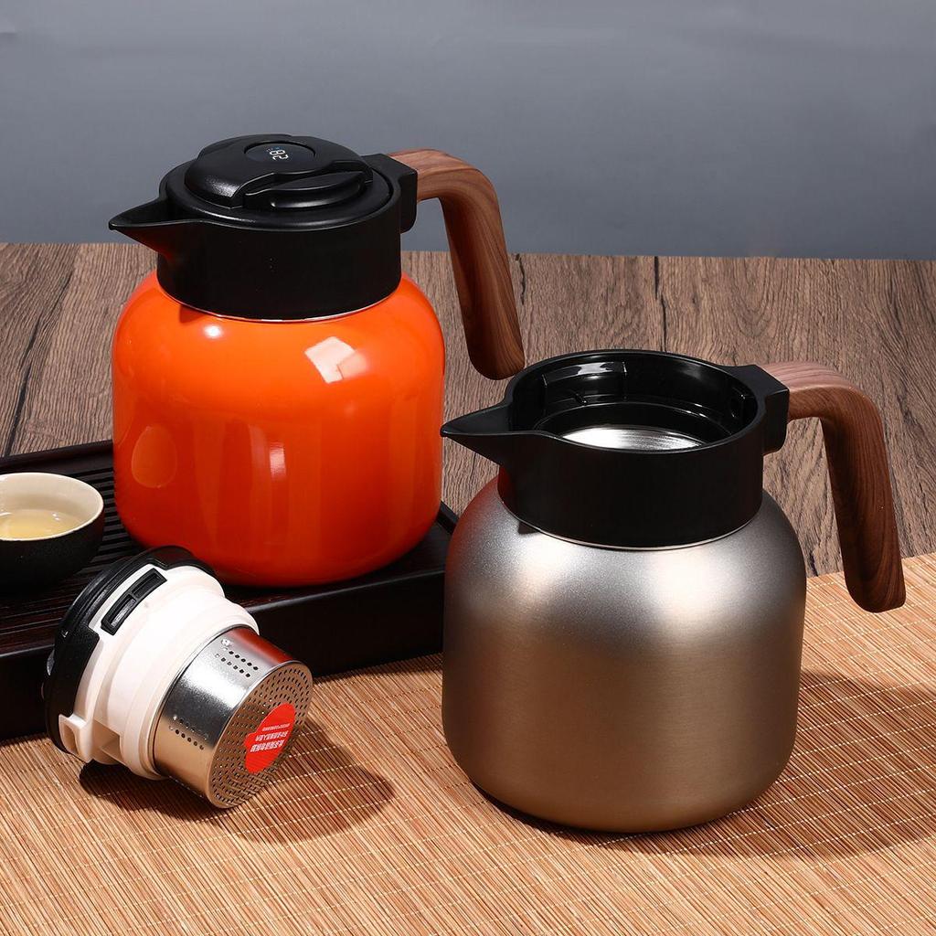 316 Stainless Steel Portable Insulated Teapot with Titanium Plating and Tea-Water Separation, Large Capacity for Stewing