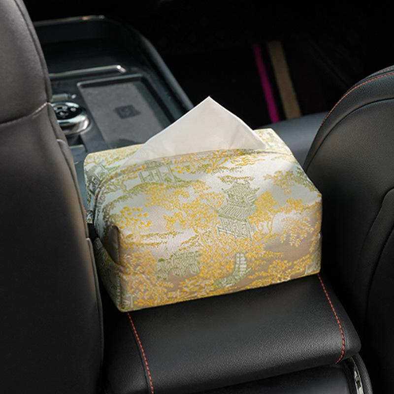 New car headrest waist rest new Chinese creative car decorative throw pillow bow streamer car cushion
