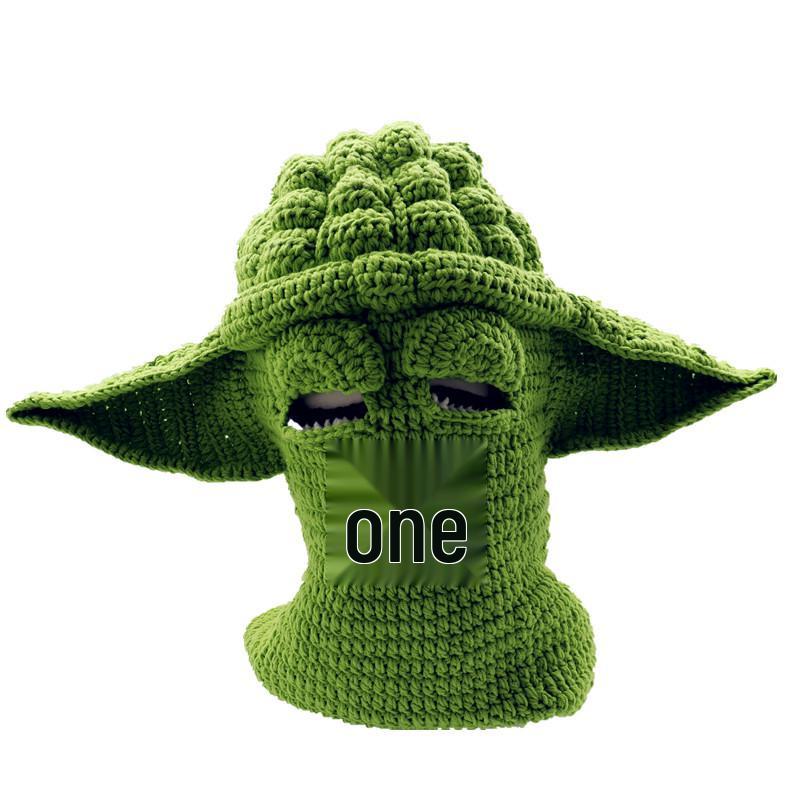 Unisex Master Yoda Star Wars Crochet Beanie - Funny Cosplay Chuunibyo Hat for Adults